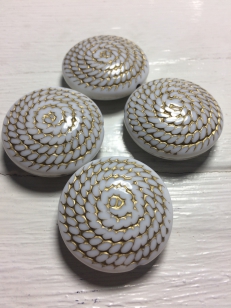 Acrylic Gold/White Bead Round