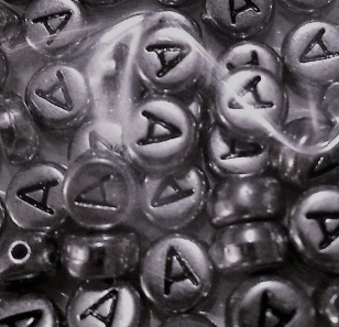 Alphabet Silver Acrylic 7mm Letters, Choose your letter A-Z (50 Per Letter)