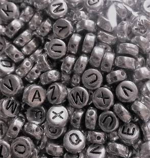 Alphabet Silver Acrylic Round 7mm Mixed Pack, 10 Of Each Letter A-Z