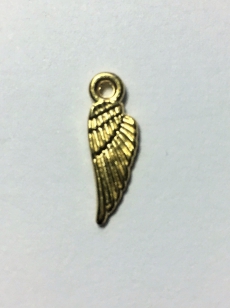 Metal Charm Angel Wing 18mm Gold R35 10 pieces