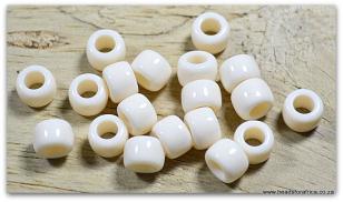 Crow Bead Acrylic Cream 6 x 8mm  +/- 300pcs *500 gram packs available (+/ 2300 pieces)