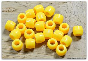 Crow Bead Acrylic Yellow 6 x 8mm  +/- 300pcs *500 gram packs available (+/ 2300 pieces)