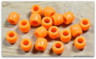 Crow Bead Acrylic Orange 6 x 8mm  +/- 300pcs *500 gram packs available (+/ 2300 pieces)