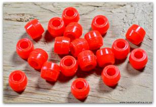 Crow Bead Acrylic Red 6 x 8mm  +/- 300pcs *500 gram packs available (+/ 2300 pieces)