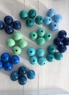 This is a Display of the Blue Wood Beads, please ask for size/colours