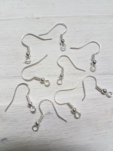 Earring Shepherd Hook Silver Nickel Free (High Quality) 20mm 50pcs