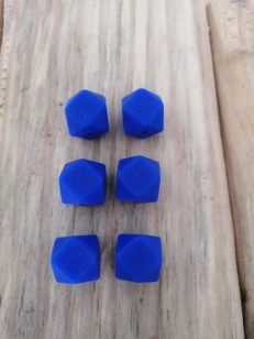 Silicone Hexagon 15mm Dark Royal Blue R70 10 Pieces