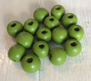 Wood Lime Green 12mm R25 +/ 165 pieces (500 gram packs available)