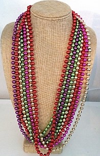 Mardi Gras Bead String, a display of all the colours available (order each colour separately) *Buy Any 10, Pay Half Price