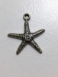 Metal Charm Silver Starfish 22mm R35 (15 pieces)