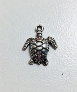 Metal Charm Silver Turtle 18mm R35 (15 pieces)