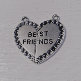 Metal Pendant Best Friend Hearts R40 (5 sets)