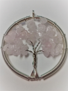 Rose Quartz Tree of Life Pendant