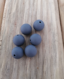 Silicone Round 15mm Dark Grey R70 10 Pieces