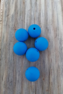 Silicone Round 15mm Smurf Blue R70 10 Pieces