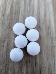 Silicone Round 15mm White R70 10 Pieces