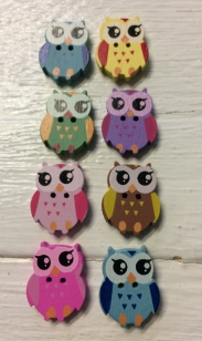 Wood Button Owl-A Lovely Selection of Mixed Owls R40 (20 pieces)