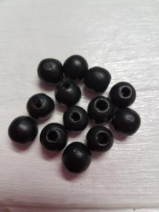 Wood Black Round 12mm 100 grams  +/  175 pieces *500 gram packs available on request