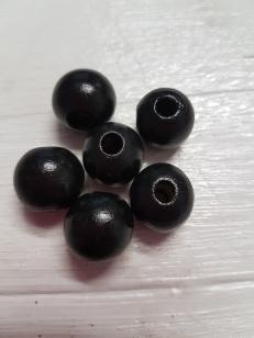 Wood Black Round 18mm 100 grams +/ 70 pieces *500 gram packs available on request