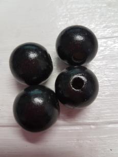 Wood Black Round 25mm 100 grams 23 pieces *100 piece packs available on request