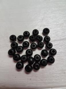 Wood Black Round 8mm 100 grams +/ 500 pieces *500 gram packs available on request
