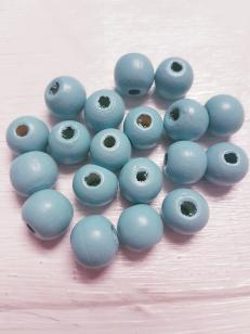 Wood Baby Blue Round 10mm 100 grams +/ 300 pieces *500 gram packs available on request