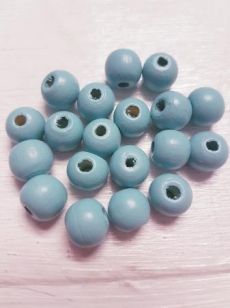 Wood Baby Blue Round 12mm 100 grams +/ 175 pieces *500 gram packs available on request