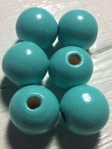 Wood Baby Blue Round 18mm 100 grams +/ 55 pieces *500 gram packs available on request