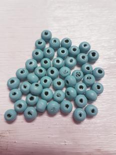 Wood Baby Blue Round 5mm +/ 650 pieces *Wholesale Kilogram packs available