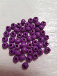 Wood Barney Purple Round 5mm +/ 700 pieces *Wholesale Kilogram packs available