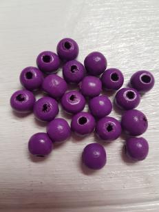 Wood Barney Purple Round 8mm +/ 320 pieces *Kilogram packs available