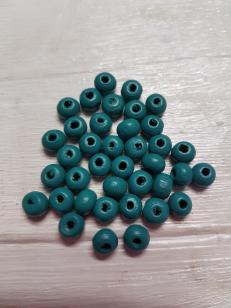 Wood Blue Teal Round 5mm +/ 700 pieces *Wholesale Kilogram packs available