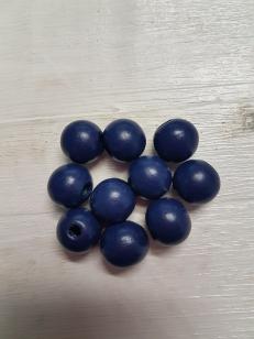 Wood Dark Royal Blue Round 16mm +/ 63 pieces *Kilogram packs available