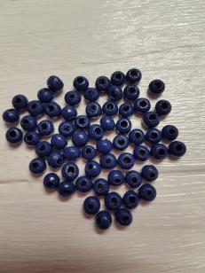 Wood Dark Royal Blue 5mm +/ 700 pieces *Wholesale Kilogram packs available