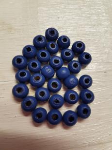 Wood Dark Royal Blue Round 6mm +/ 446 pieces *Wholesale Kilogram packs available