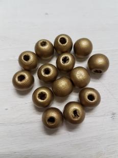 Wood Gold Round 10mm +/ 300 pieces * Kilogram packs available