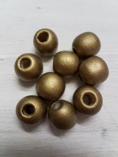 Wood Gold Round 12mm +/ 120 pieces * Kilogram packs