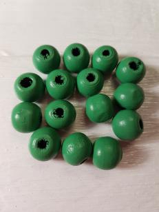 Wood Grass Green Round 12mm +/170 pieces *Kilogram packs available