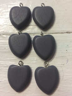 Wood Grey Heart 25mm R30 6 Pieces, These hearts are perfect for making Earrings and has a screw top so just add the Earring Hook