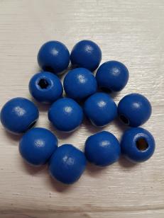Wood Indigo Blue Round 14mm +/ 85 pieces *Kilogram packs avaiailable