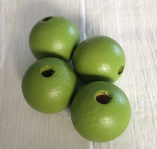 Wood Lime Green 25mm R30 20 pieces (100 piece packs available)