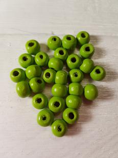 Wood Lime Green Round 6mm +/ 465 pieces *Kilogram packs available
