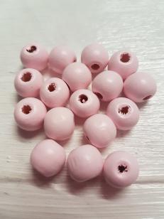 Wood Light Pink Round 12mm +/170 pieces *Kilogram packs available