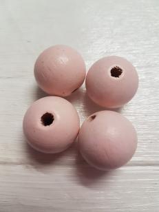 Wood Light Pink Round 25mm 20 piece *100 piece packs available