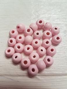 wood light pink round 8mm +/500 pieces *500 gram packs available on request