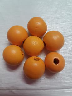 Wood Orange Round 16mm +/ 45 pieces