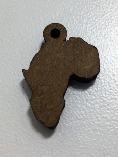 Handcut Laser Wood Charm in the Shape of Africa 30mm R40 (10 pieces) Beautiful for Decor, Tourists, Wedding and Corporate Gifts-We can customize Any Design or Style