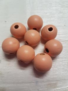 Wood Peach Round 16mm 100 grams +/ 60 pieces *500 gram packs available