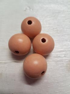 Wood Round Peach 23mm 100 grams 23 pieces *100 piece packs available