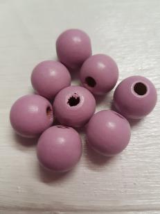 Wood Purple/Pink Round 14mm +/ 60 pieces *Kilogram packs available